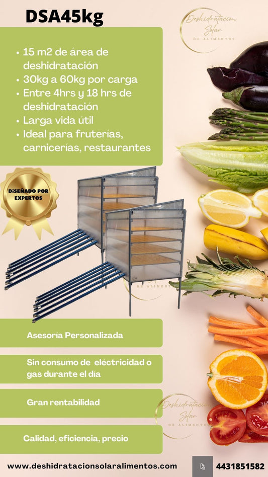 Deshidratador Solar de Alimentos DSA45kg
